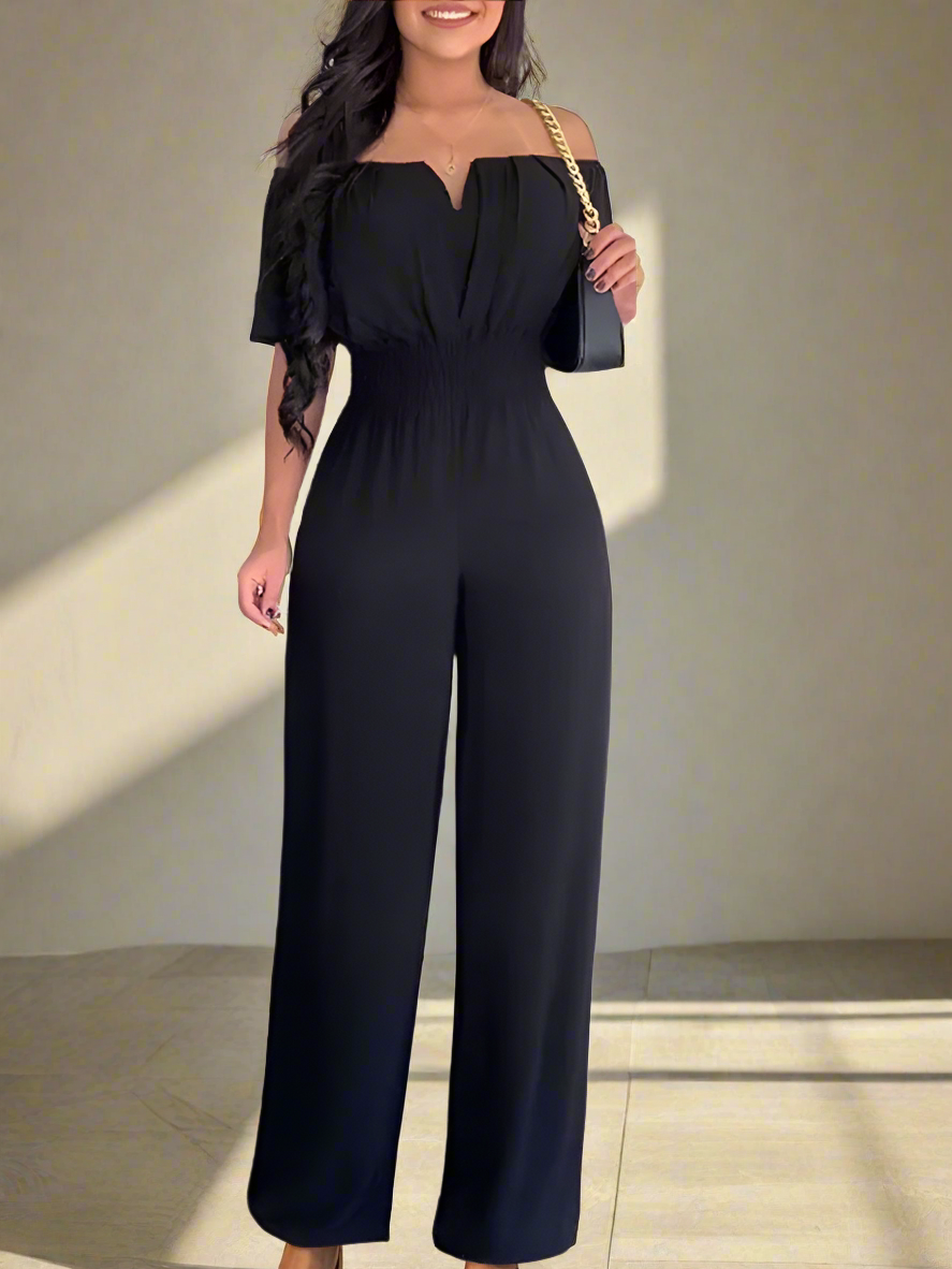 Women Print Jumpsuit Off Shoulder