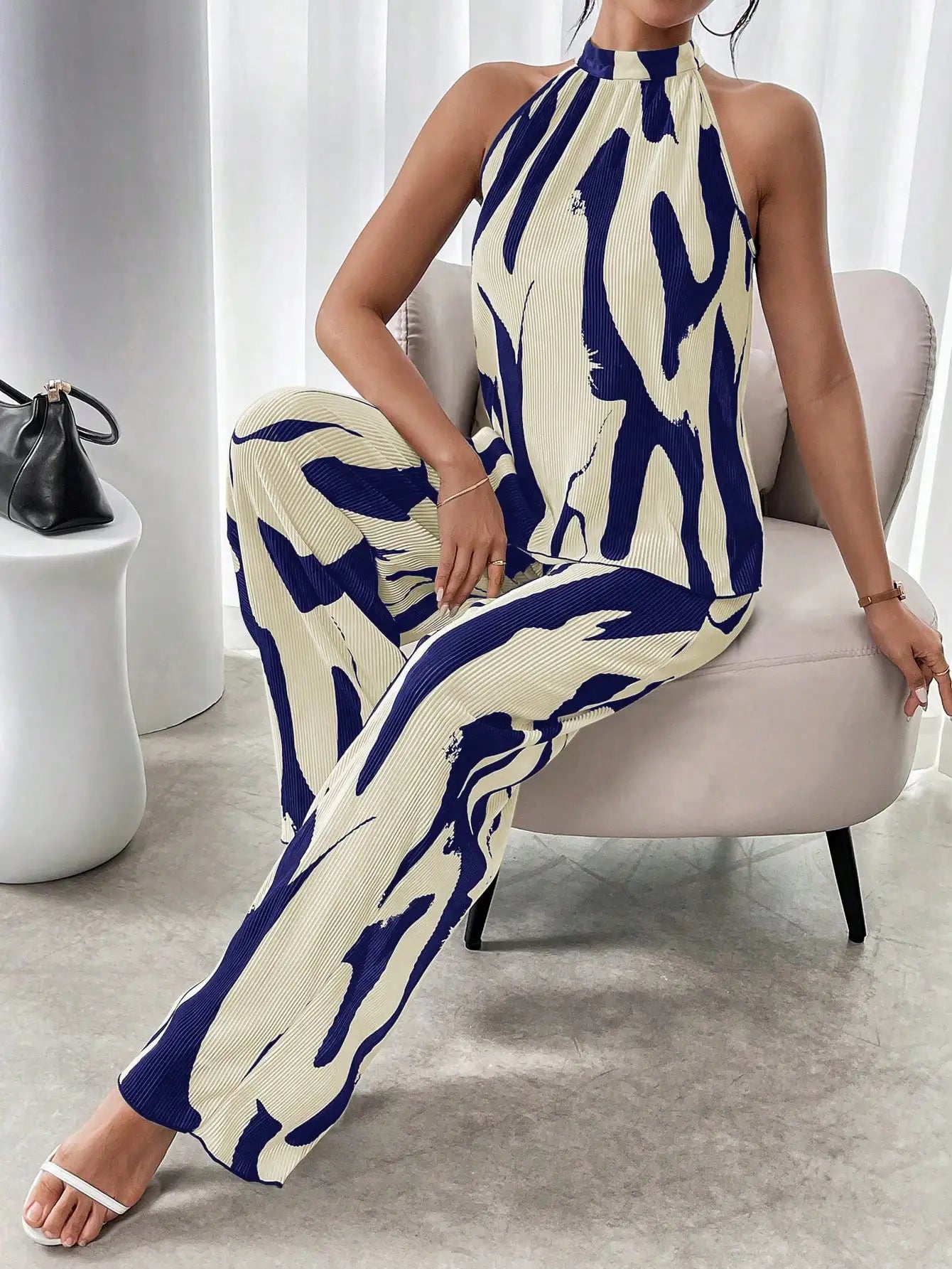 Women's Two Piece Flare Leg Pants Set