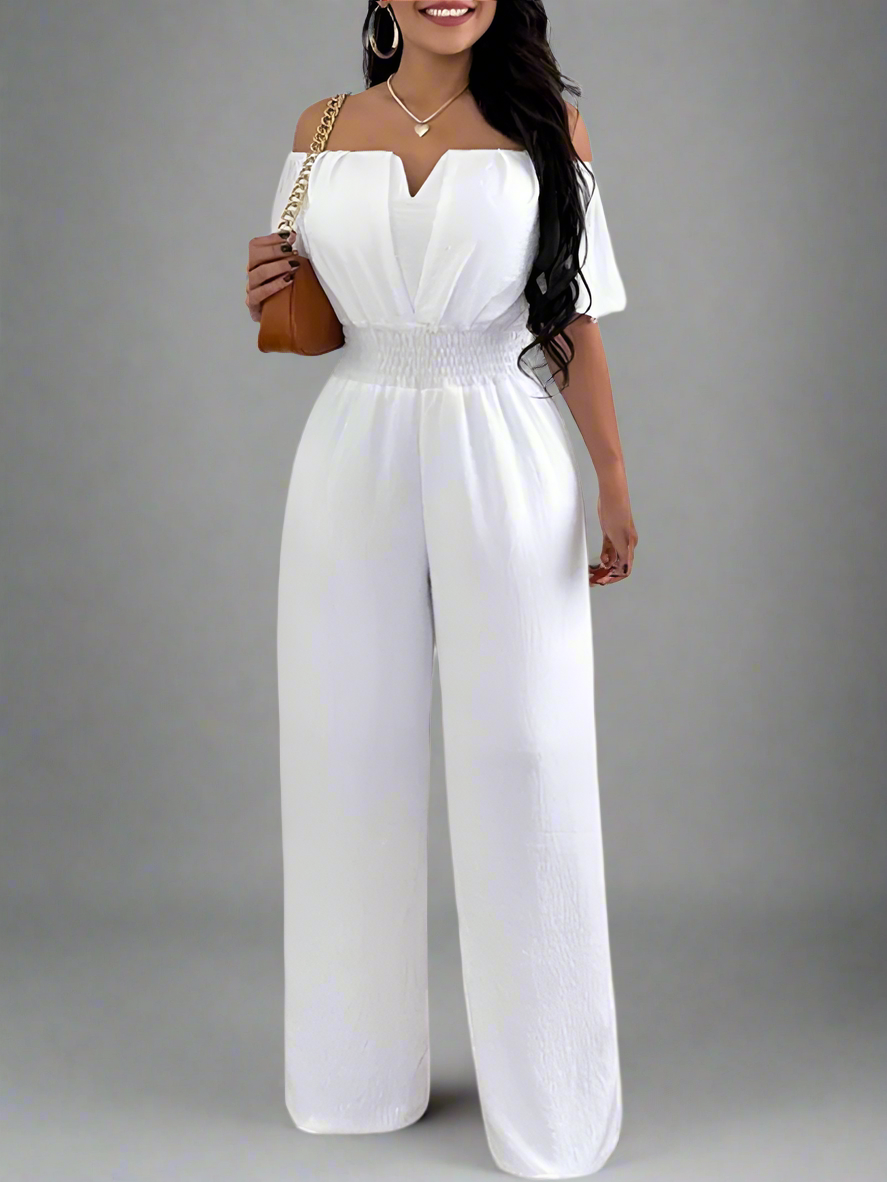 Women Print Jumpsuit Off Shoulder