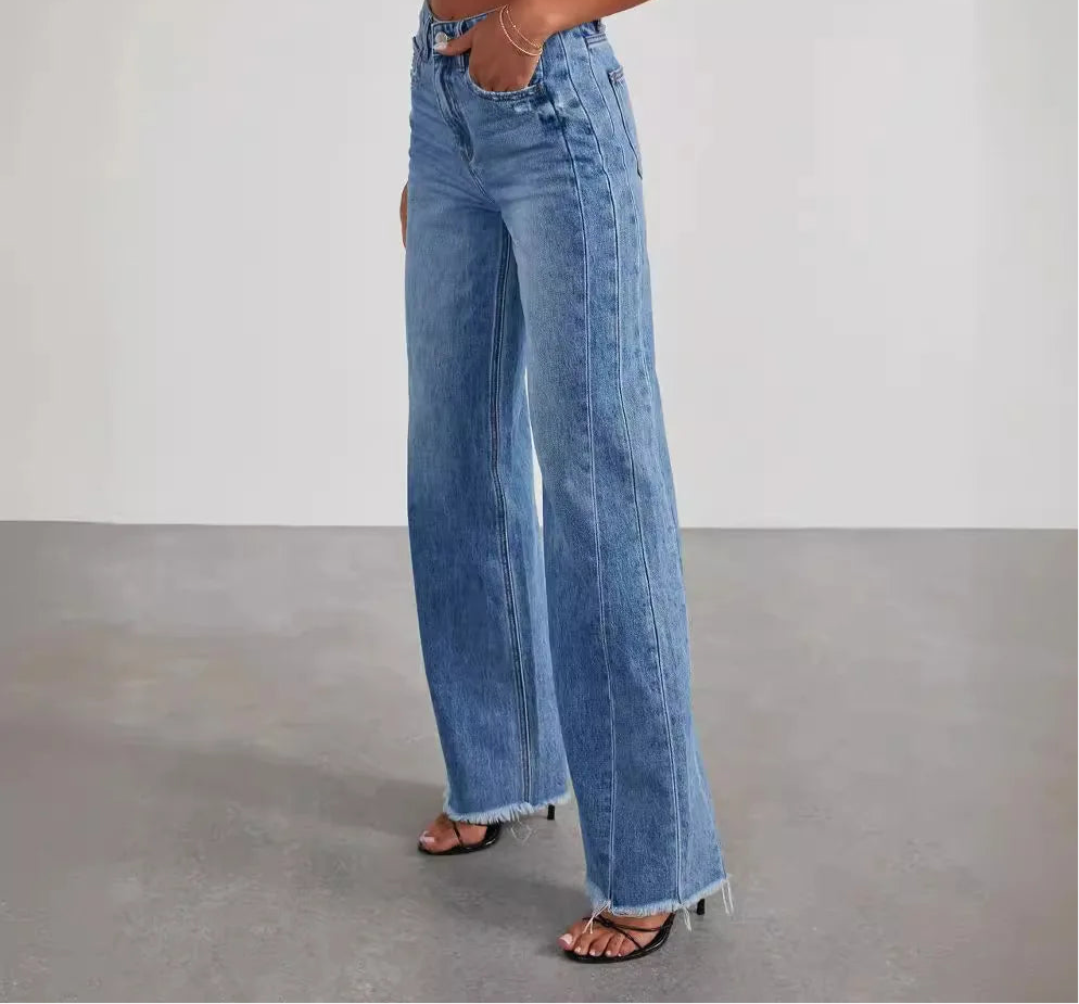 Wide-leg Side Seam Stitch and Jeans
