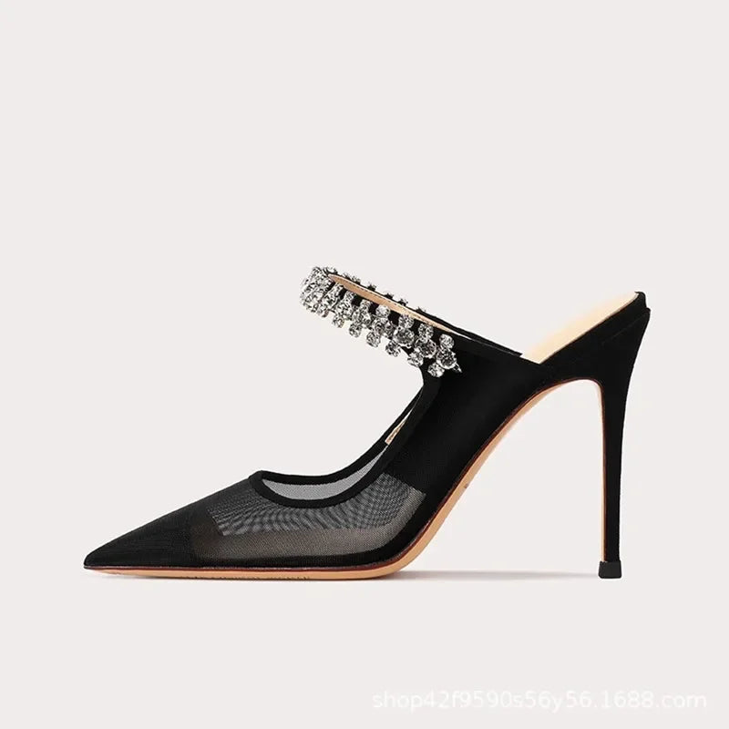 Women's Summer Mesh Pointed High Heels