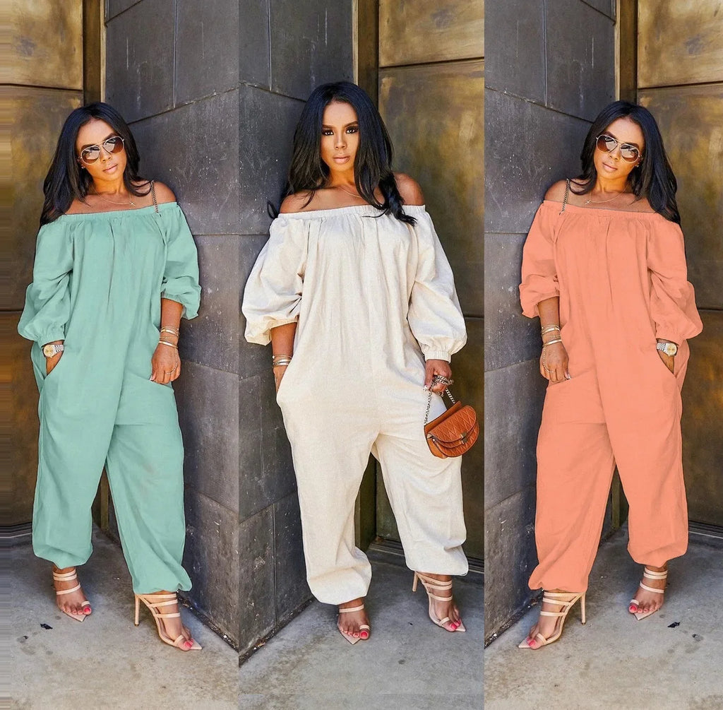 Solid Off Shoulder Jumpsuit