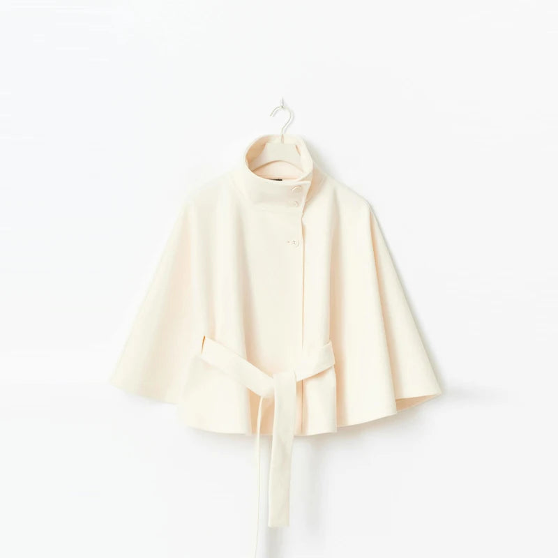 Chic Belted Cape Jacket