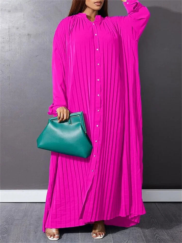 Solid Draped Maxi Dress