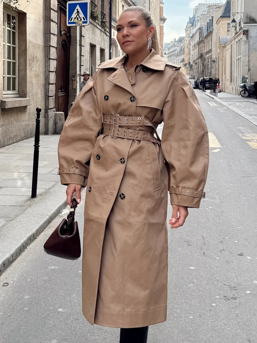 Autumn Vintage Hooded  Stand Collar Coat