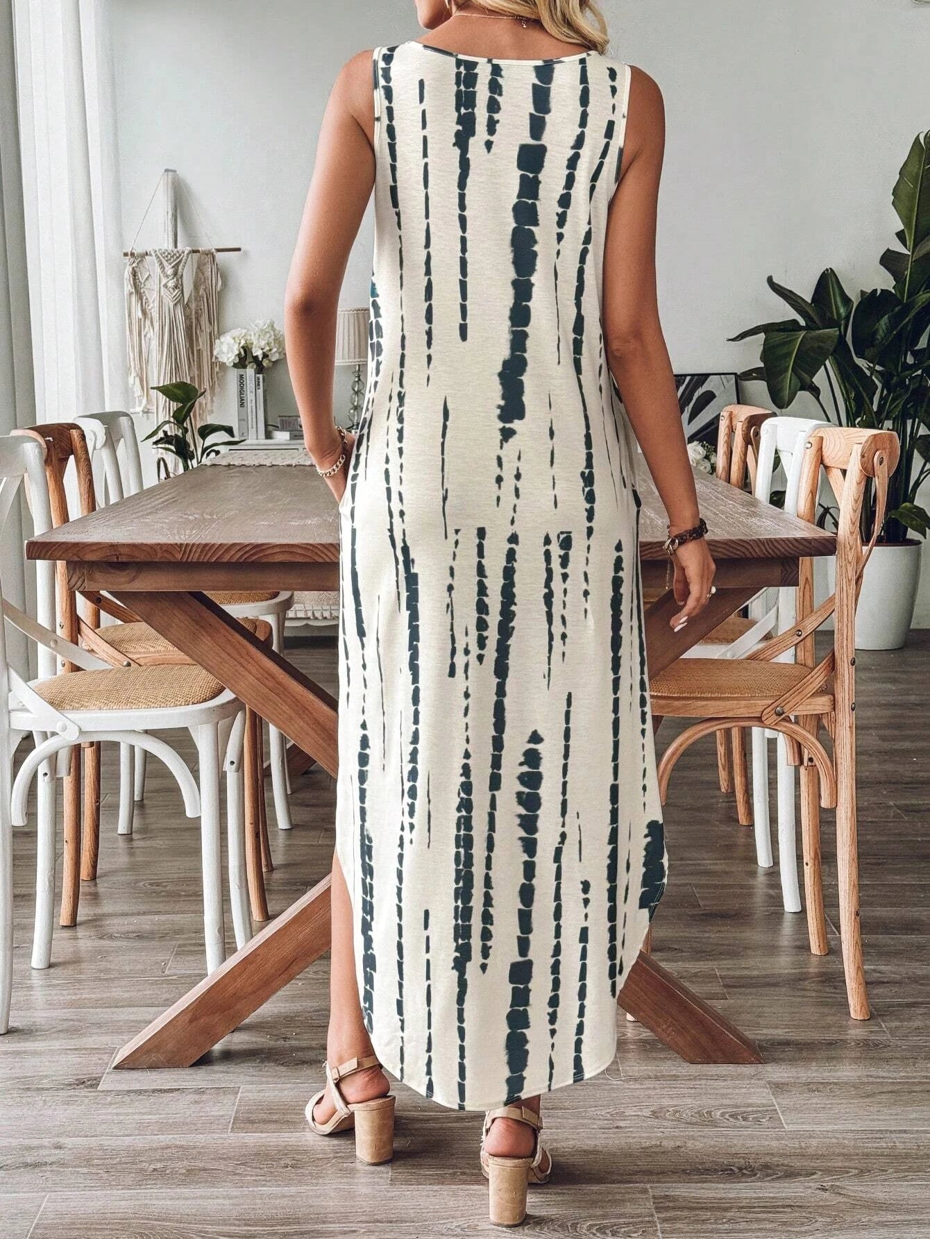 Sleeveless Casual Print Dress