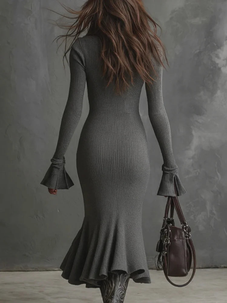 European Knitted Fishtail Dress
