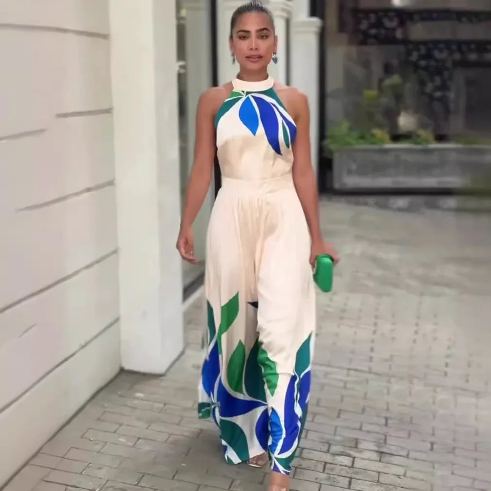 Women Print Wide Leg Romper