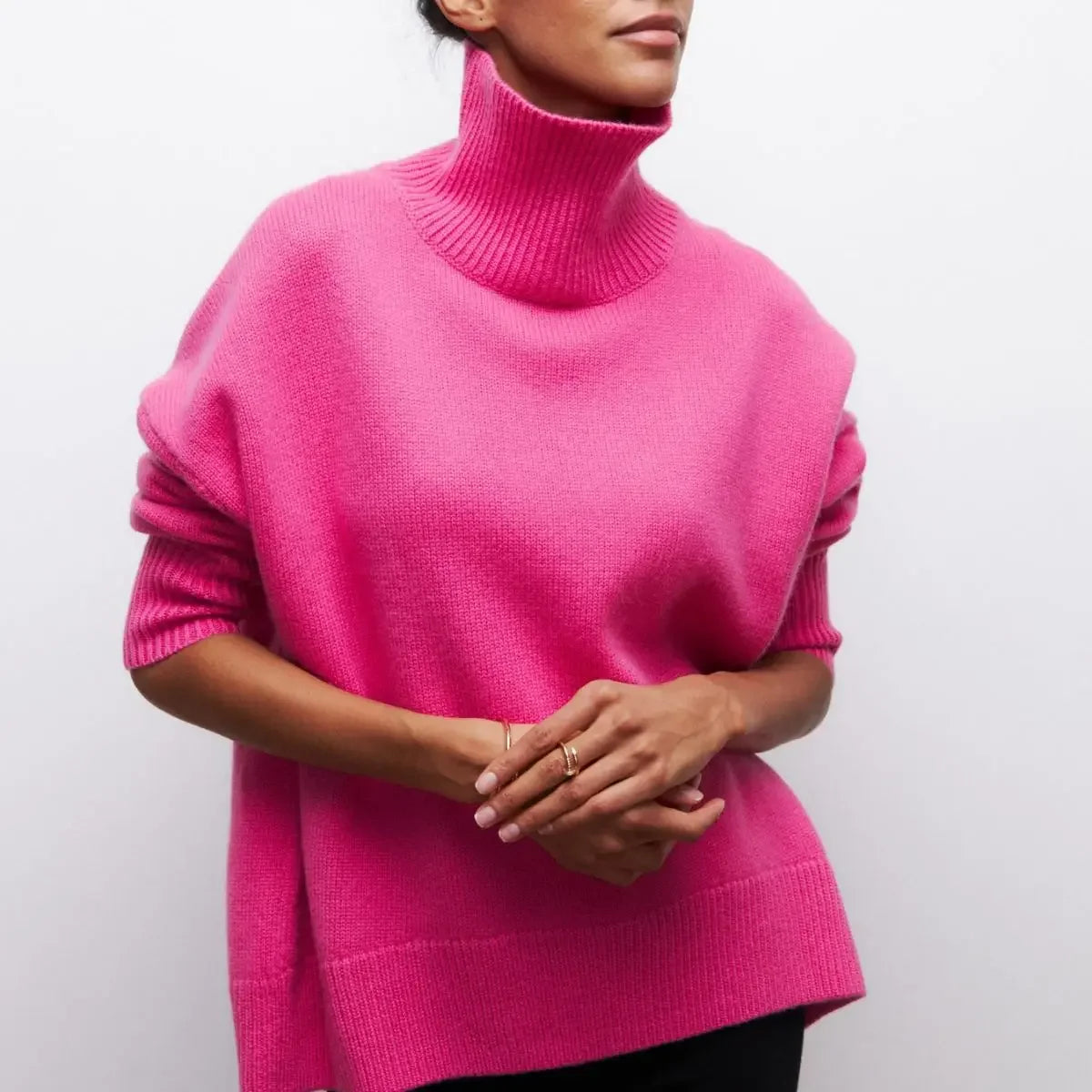 Light Turtleneck Knit Sweater