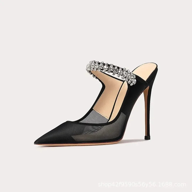 Women's Summer Mesh Pointed High Heels