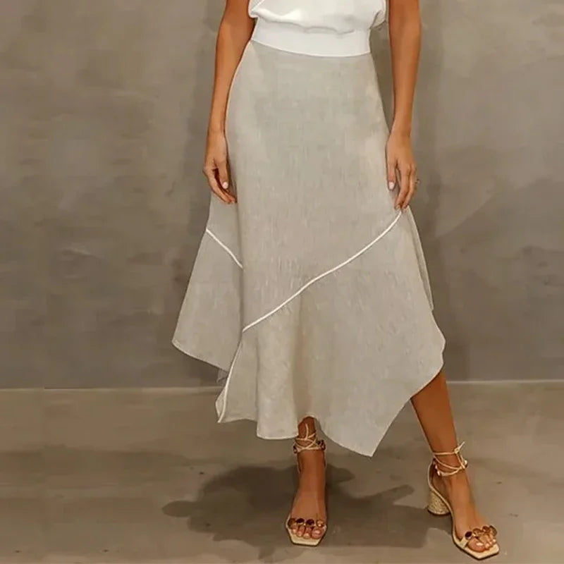 Two Piece Casual V-Neck Skirt Set