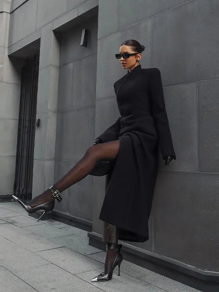 Asymmetric Tailored Long Coat