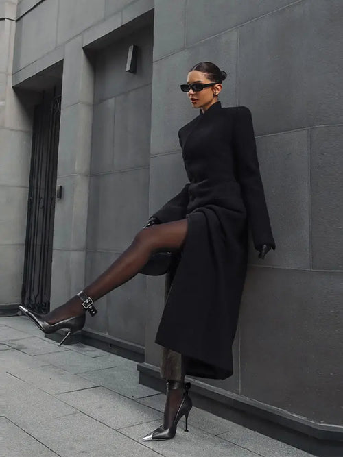 Asymmetric Tailored Long Coat