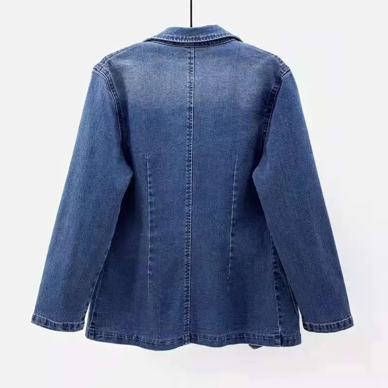 Denim Single Button Jacket