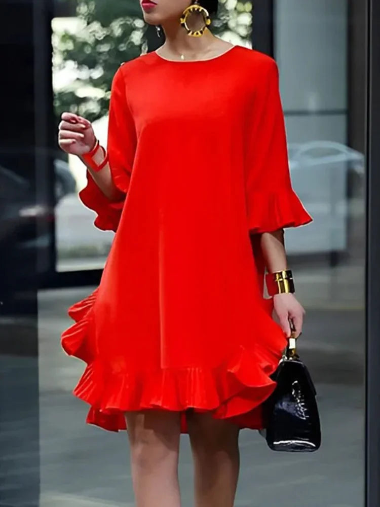Women's Casual Midi Shirt Dress