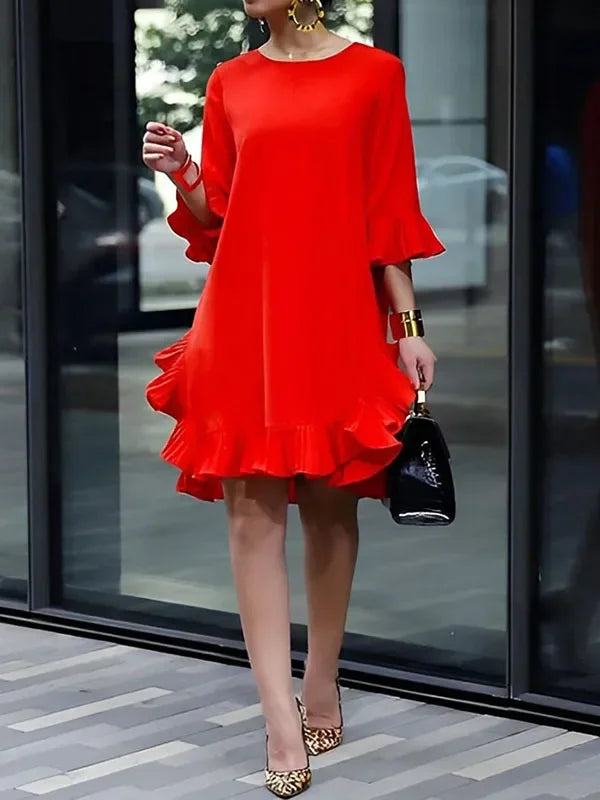 Women's Casual Midi Shirt Dress