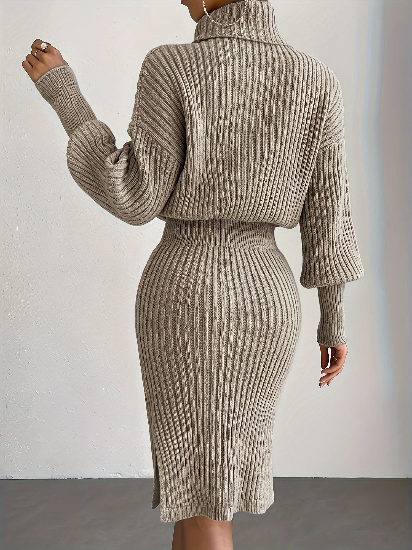 Casual Turtleneck Knitted Pullover Dress