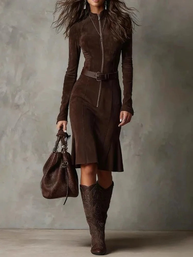 Belted Long Maxi Dress