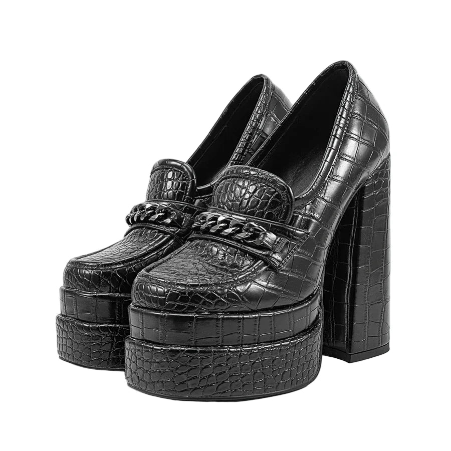 Double Platform Chunky Heels