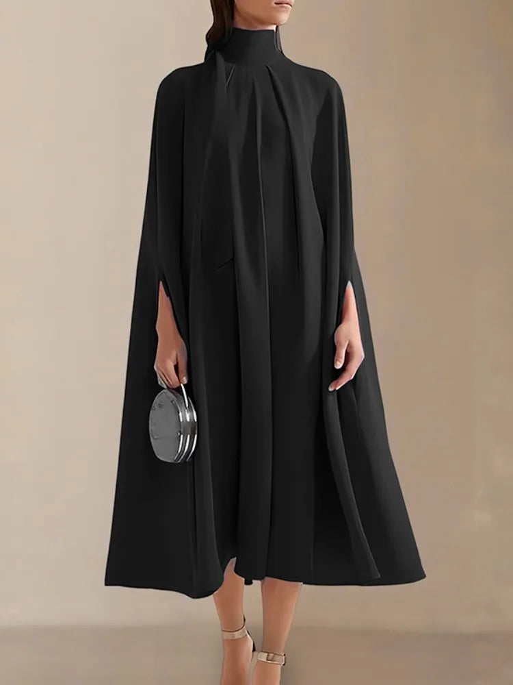 Evening Midi Dress Flare Sleeve