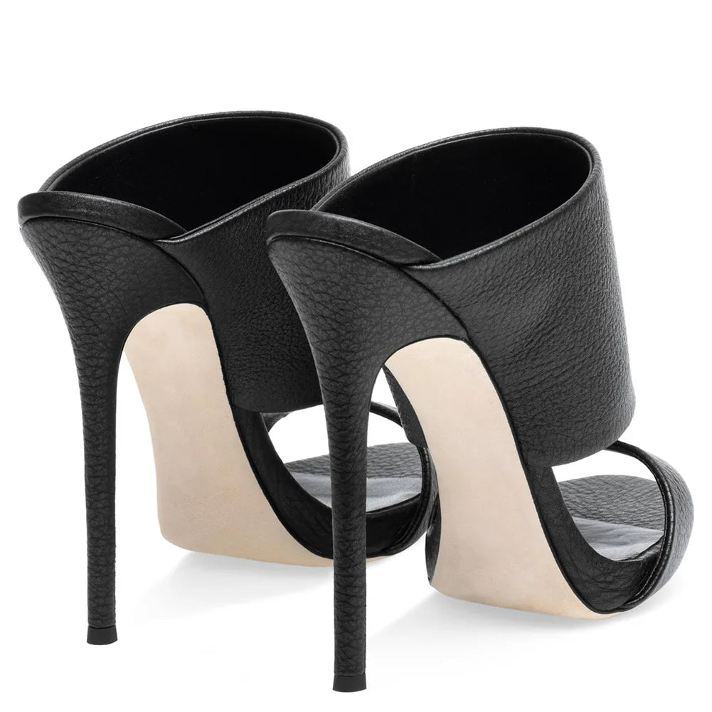 Women's Slip On Open Toe High Heel Shoes