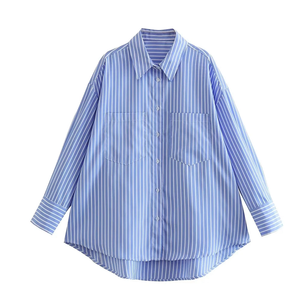Stripe Printed Collar Shirt