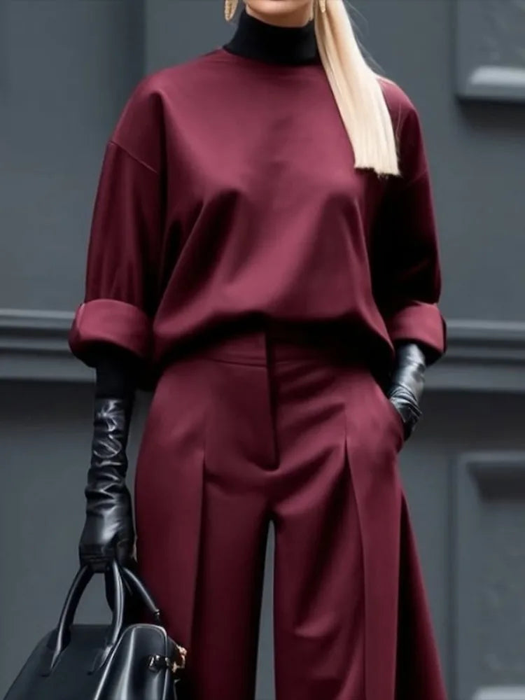 Burgundy Round Neck Half Sleeve Top