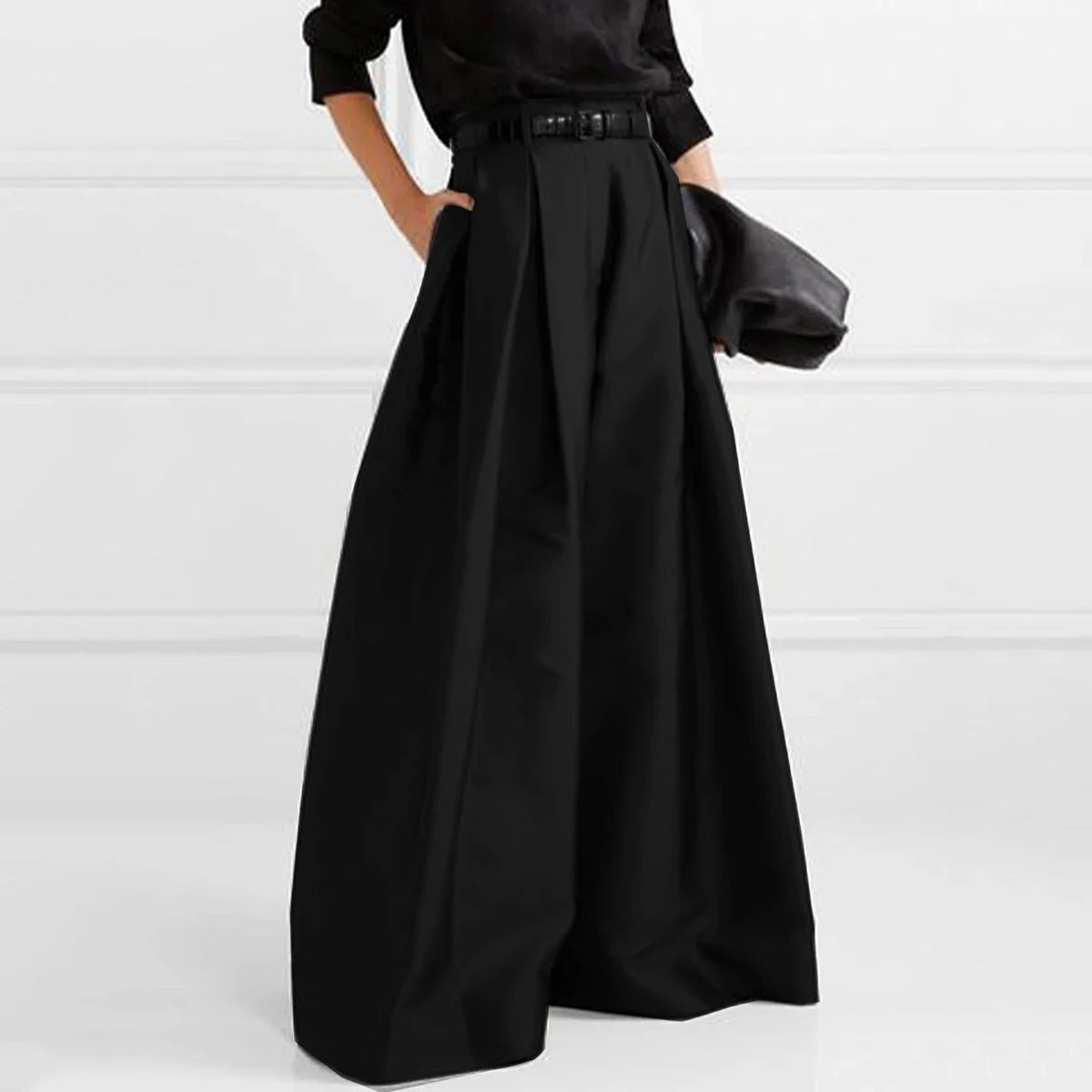 Pleated Wide-Leg Pants