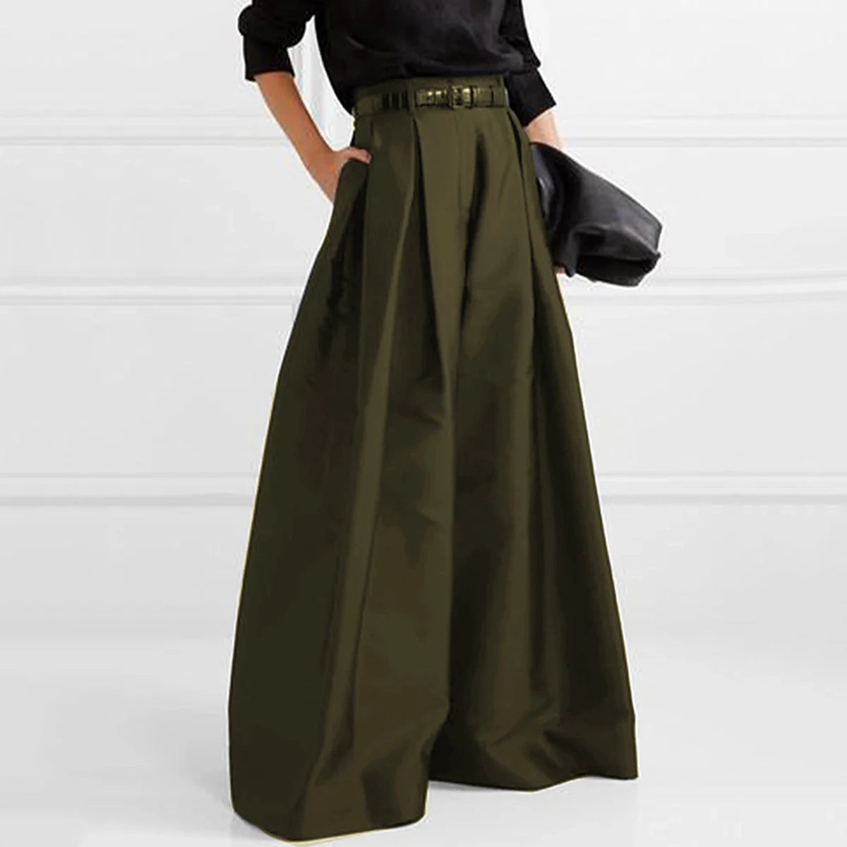 Pleated Wide-Leg Pants