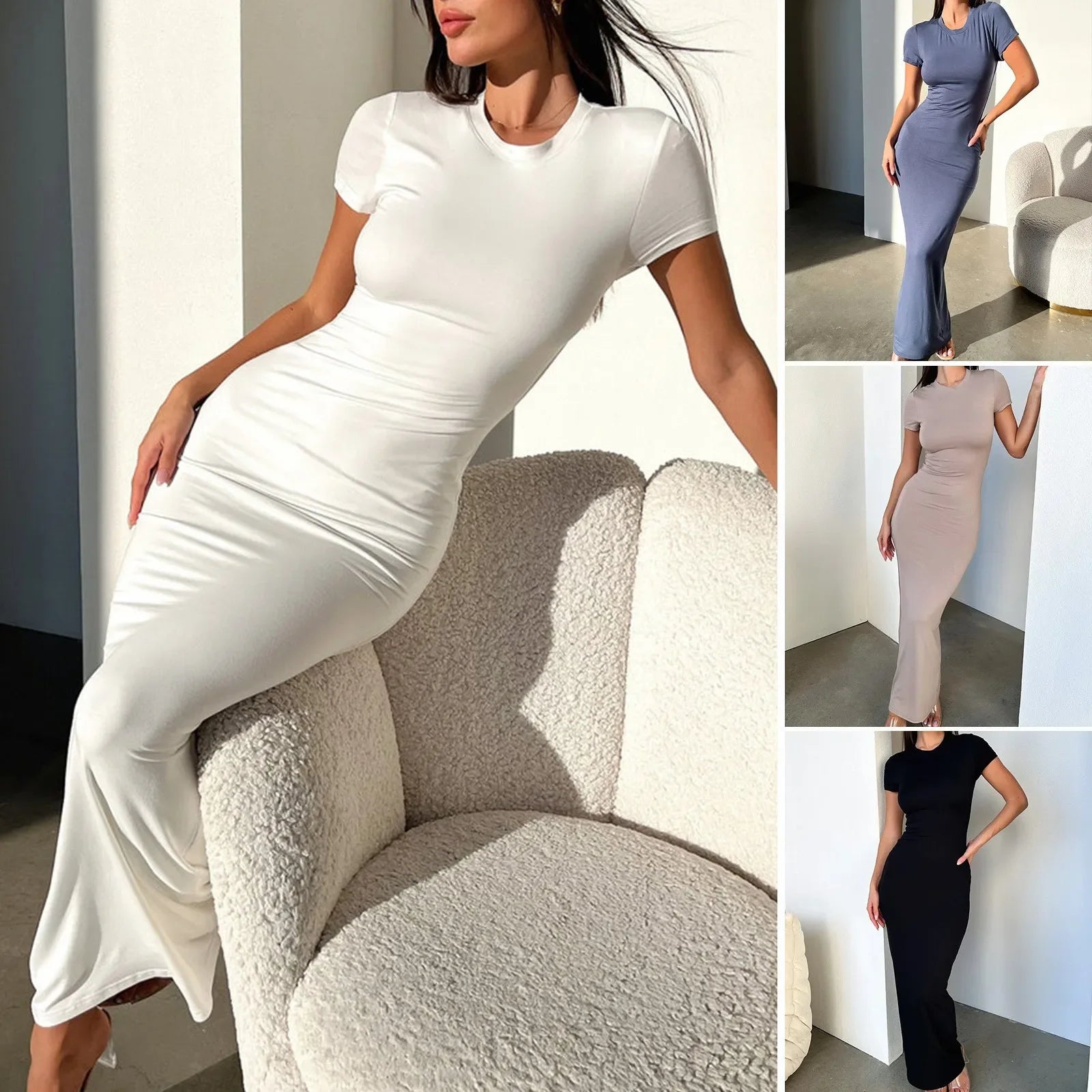 Women's Slim Short Sleeve Dress