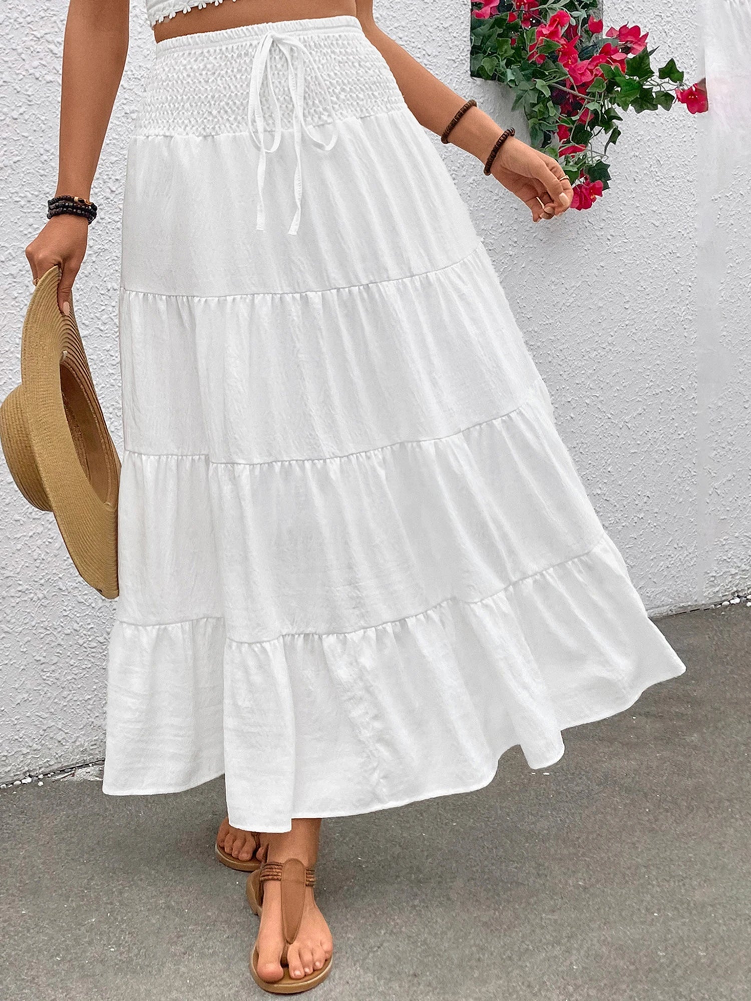 Ladies High-Waisted Skirt with Bohemian Flair