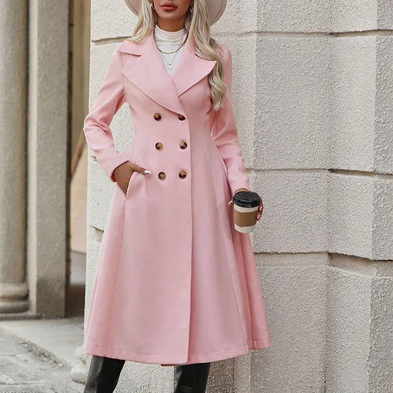 Women's Long Double Breasted Overcoat