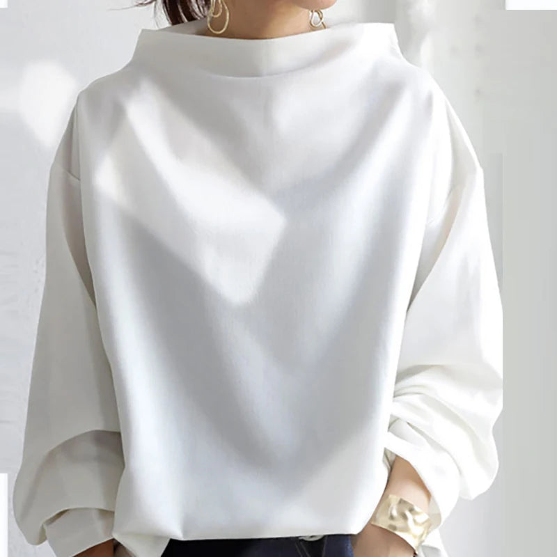 Half High Collar Long Sleeve  Pullover