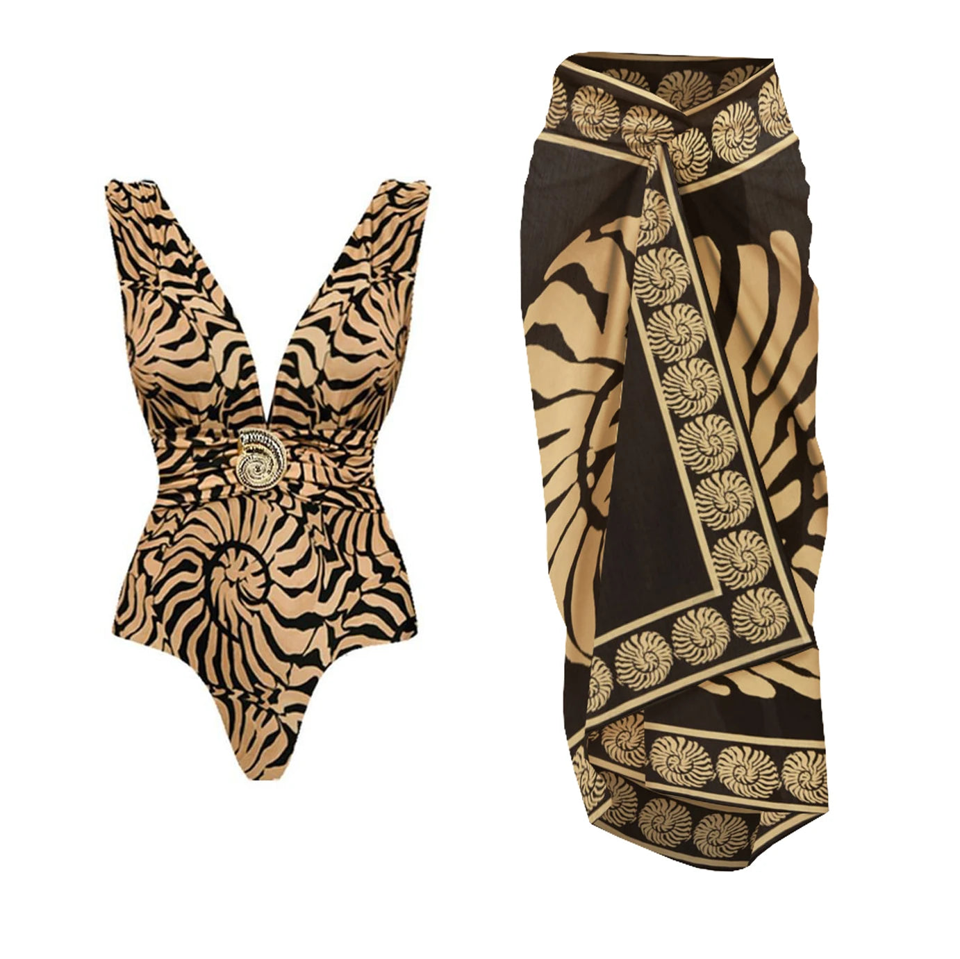 2Pc Deep V Swimsuit
