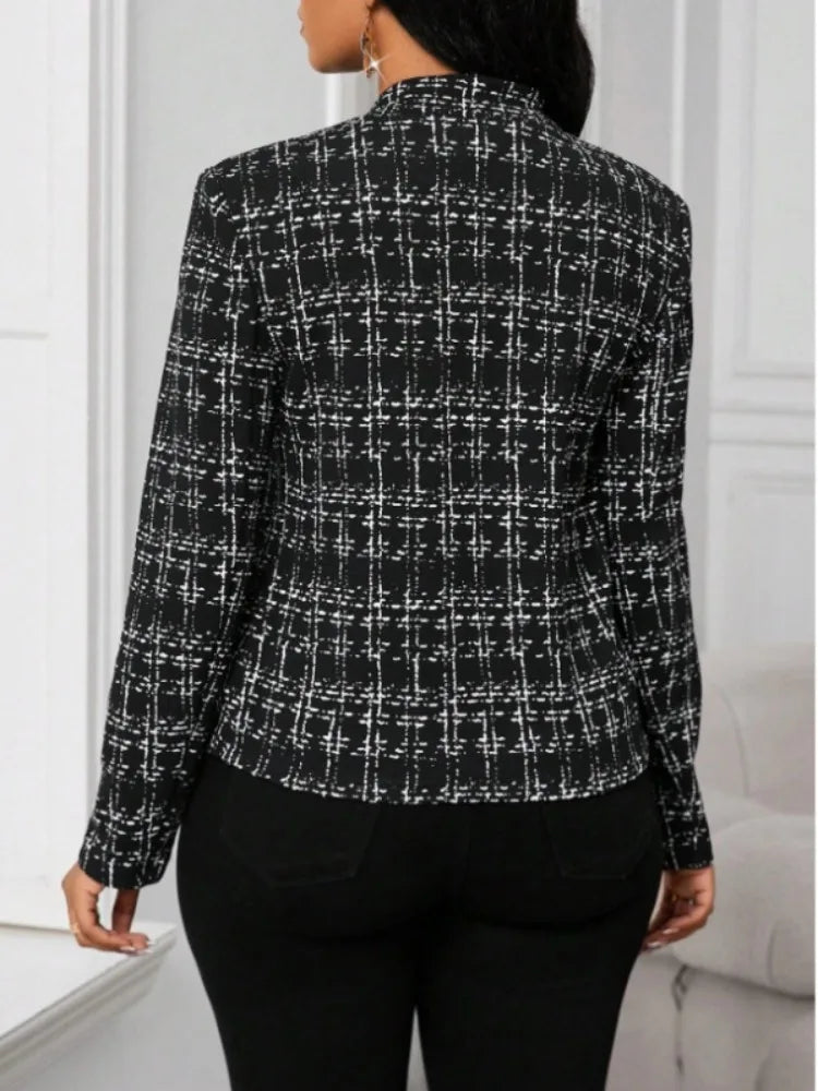 Women Plaid Blazer