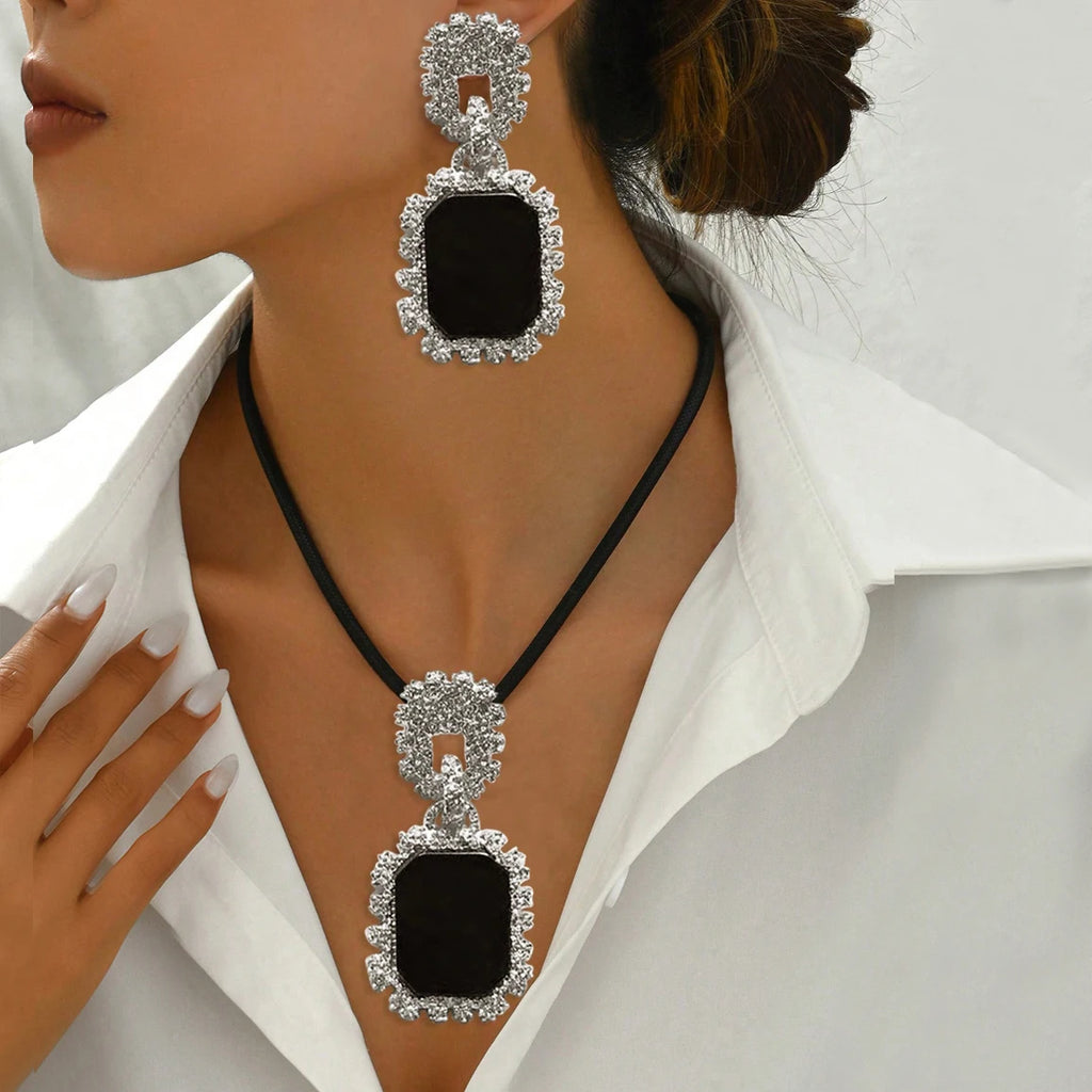 Hand-plated Necklace and Earrings Set