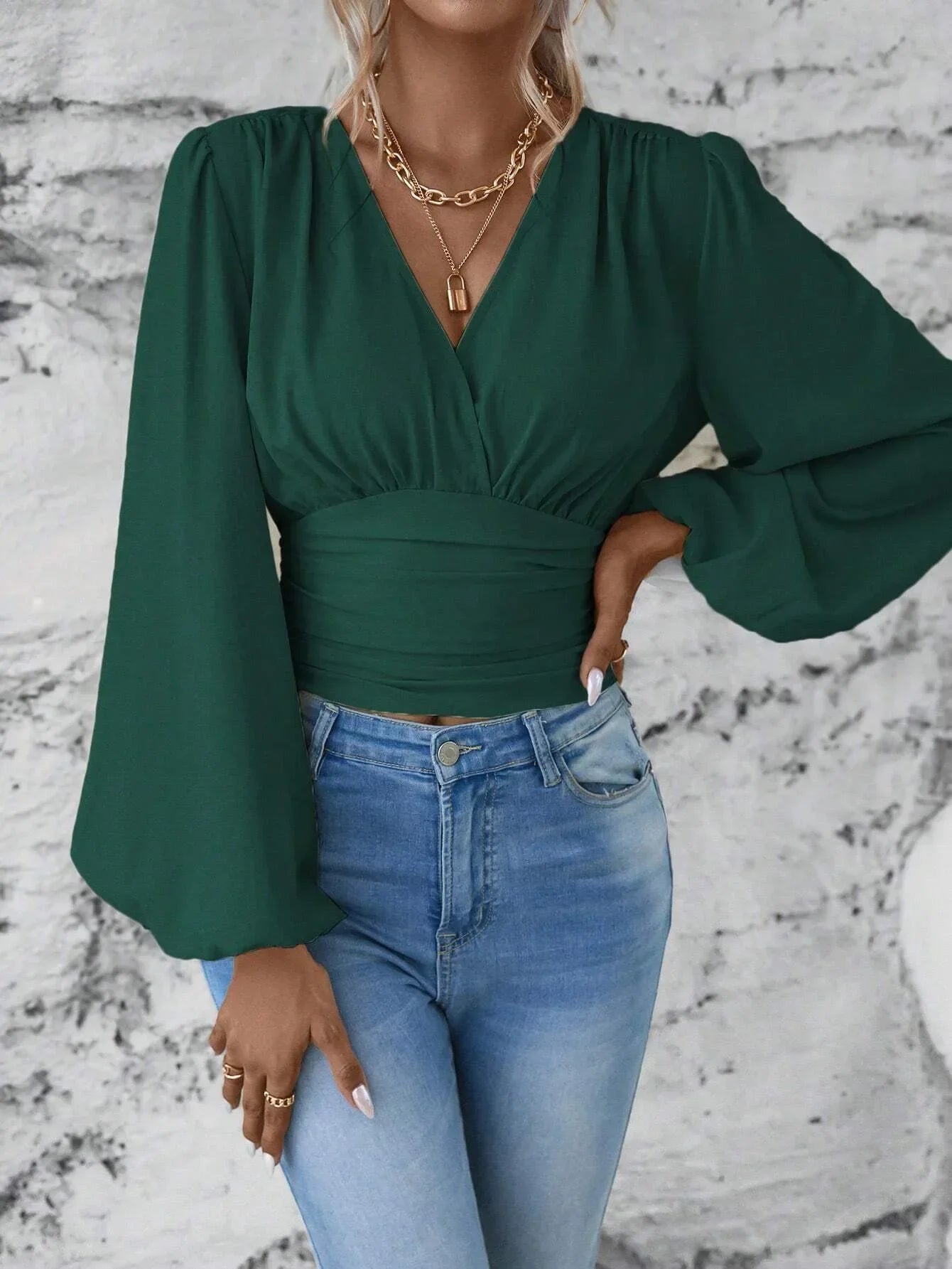 Women Elastic Narrow Waist Shirt
