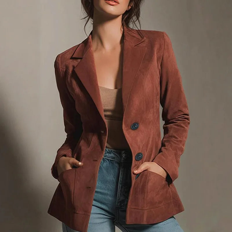 Suede Notched Collar Jacket