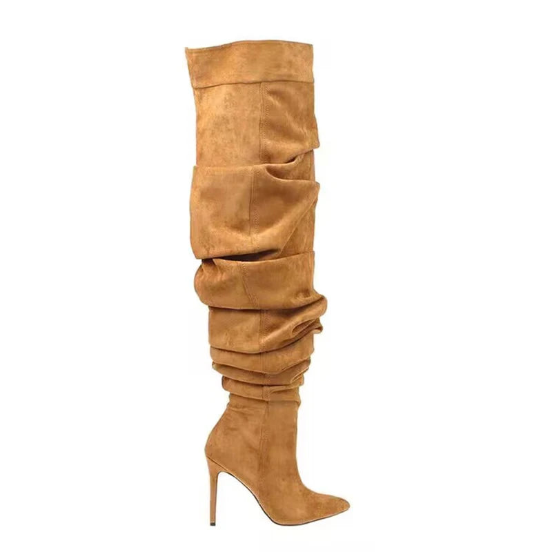 Pointed Toe Over Knee Boots