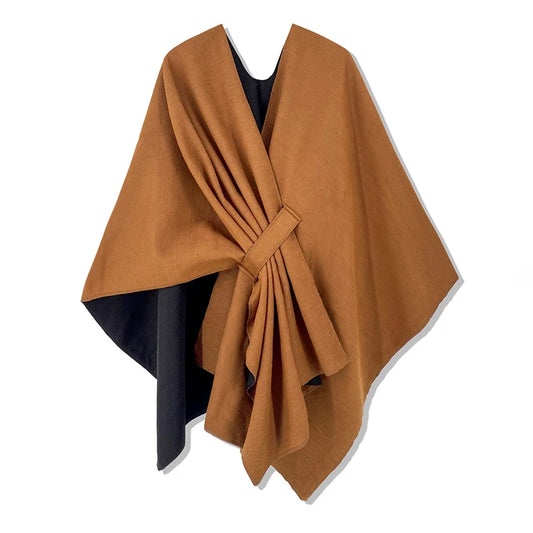 Women Poncho Double Sided Shawl