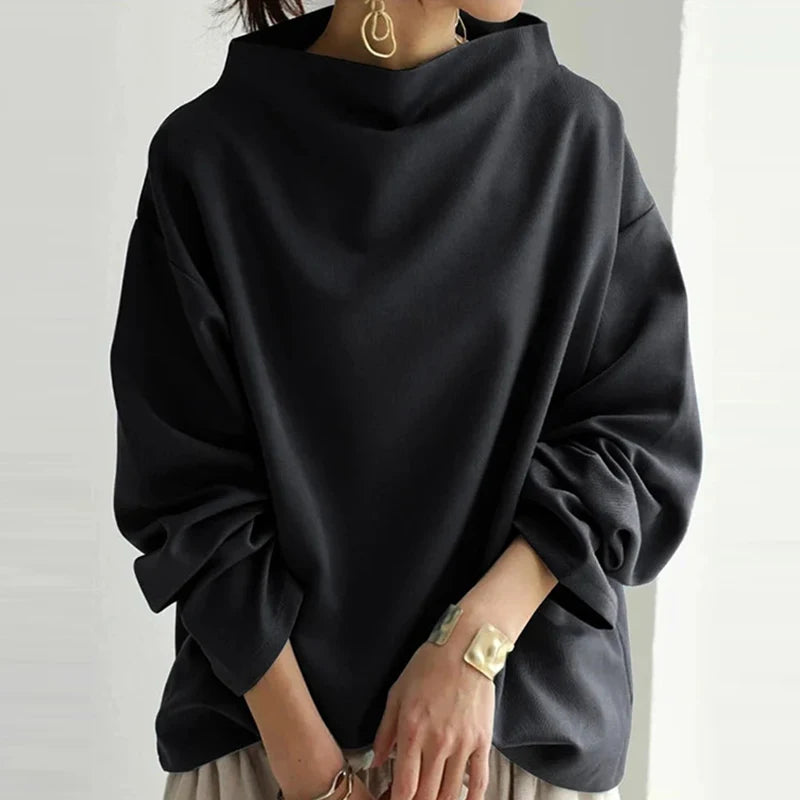 Half High Collar Long Sleeve  Pullover