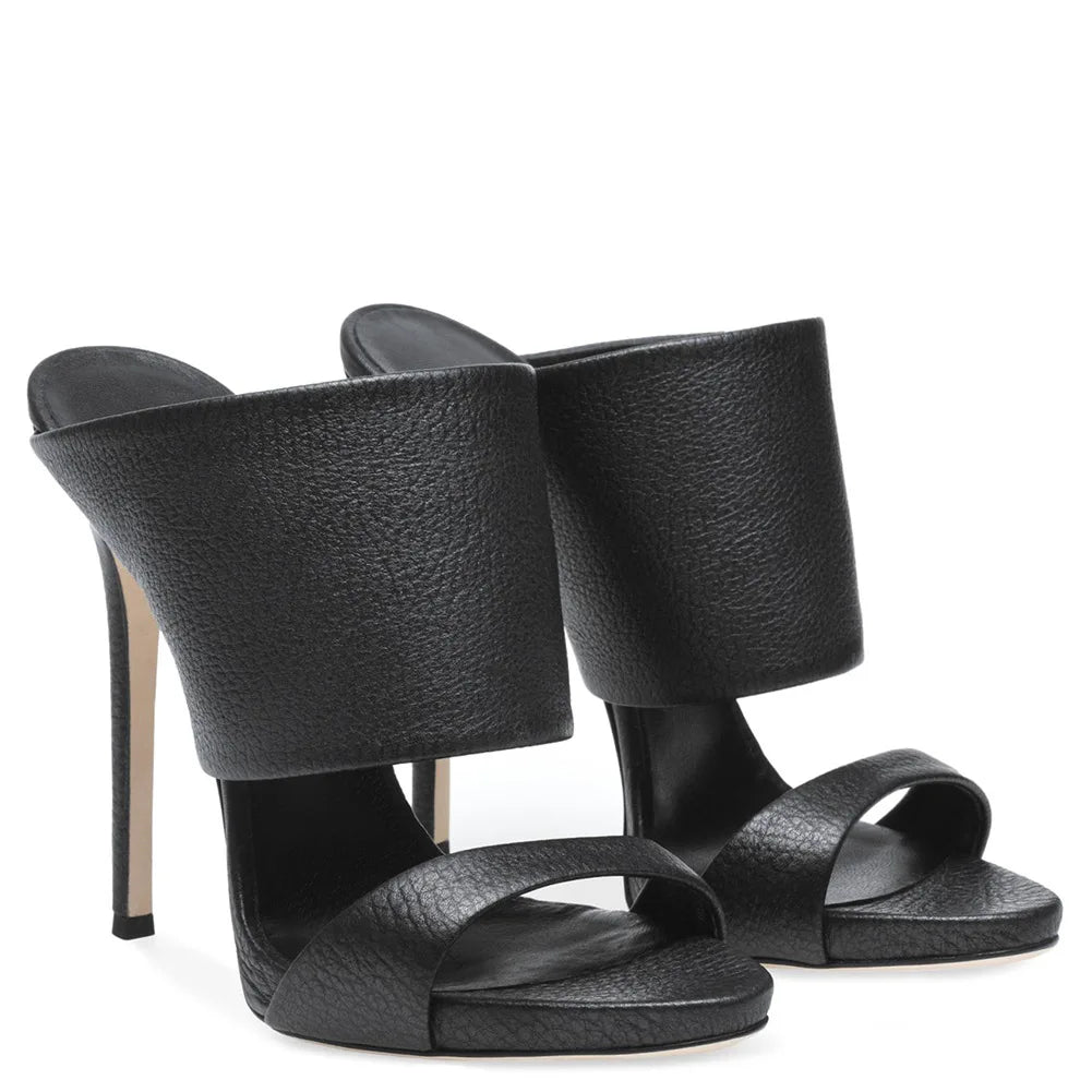 Women's Slip On Open Toe High Heel Shoes