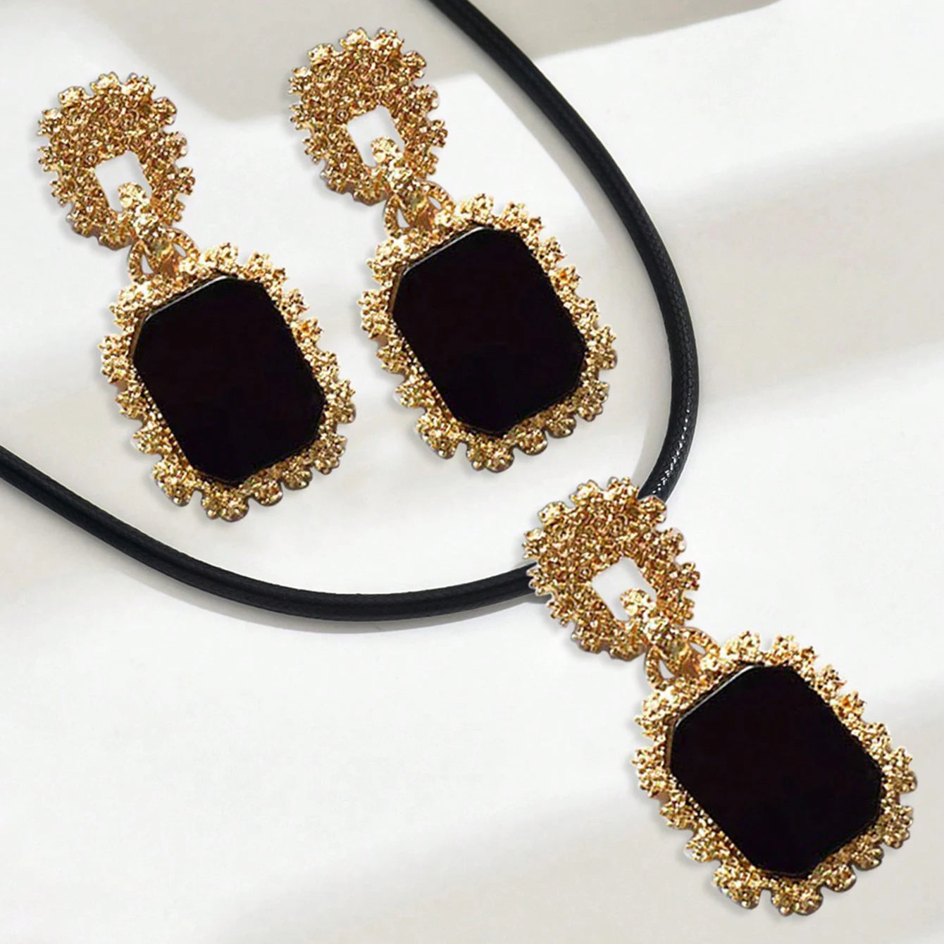 Hand-plated Necklace and Earrings Set