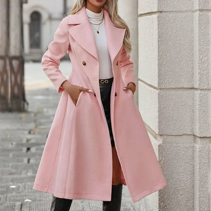 Women's Long Double Breasted Overcoat