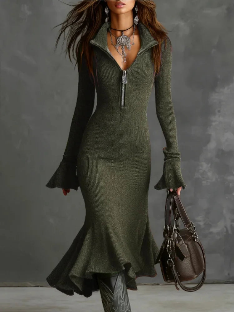 European Knitted Fishtail Dress