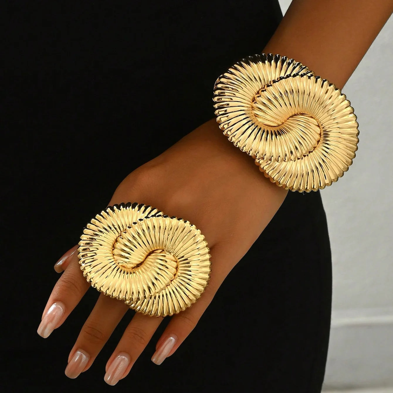 Gold Duo  Iron Bracelet and Ring, Combo