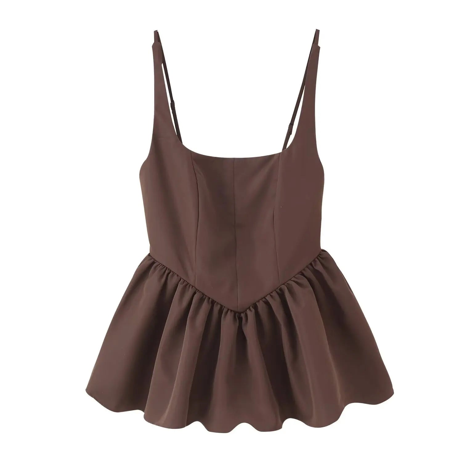 Women Brown Tank Top Camis
