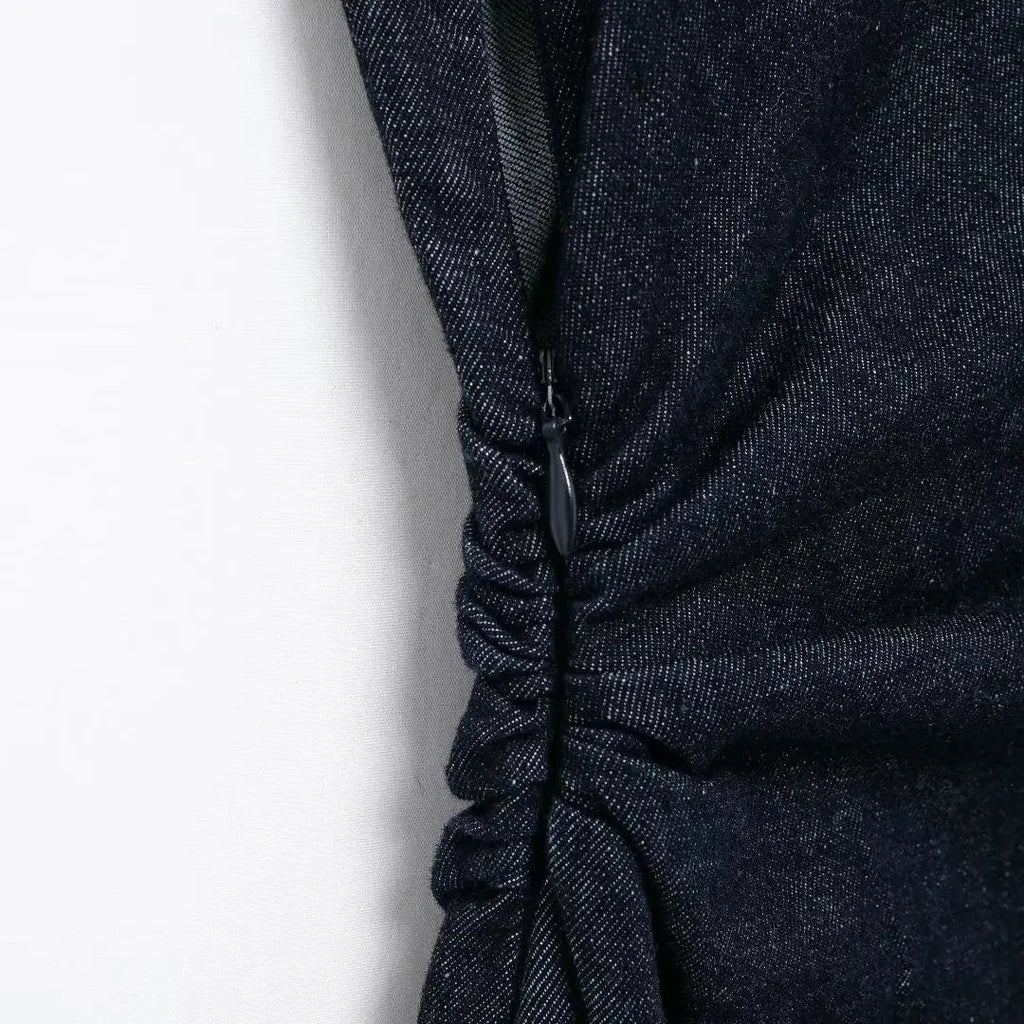 Sleeveless Denim Midi Bodycon Dress