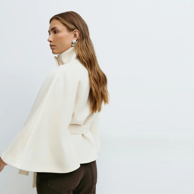 Chic Belted Cape Jacket