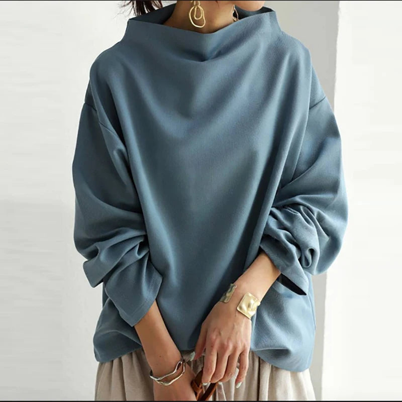 Half High Collar Long Sleeve  Pullover